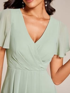 A-Line Midi Wedding Guest Dress | Chiffon