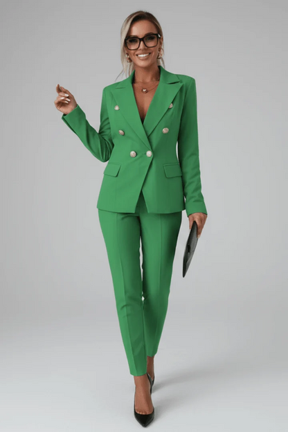 Elegant Co-Ord Set with Blazer and Straight Trousers