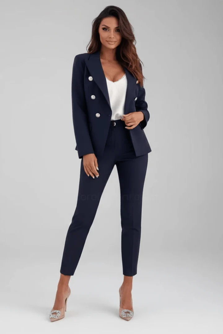 Elegant Co-Ord Set with Blazer and Straight Trousers