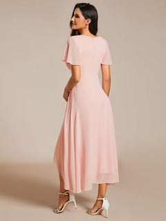 A-Line Midi Wedding Guest Dress | Chiffon