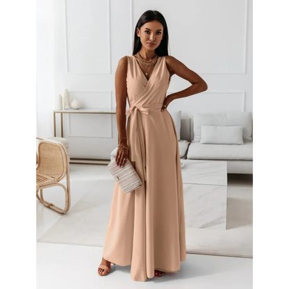 Selma | Damen Fließendes Wickel Maxikleid