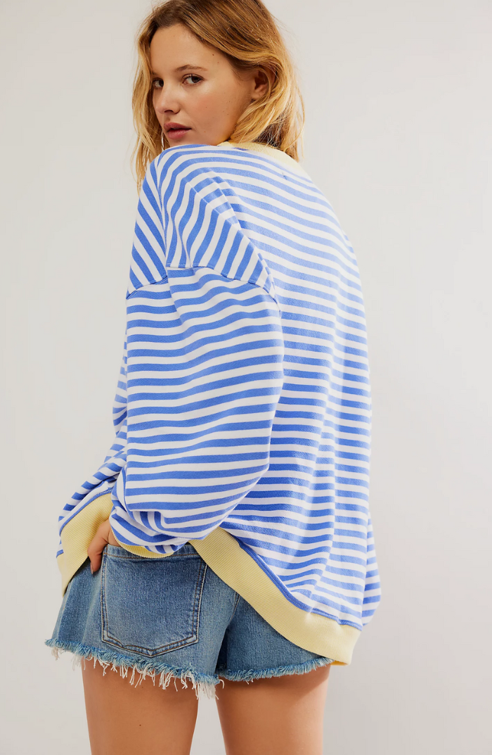 Women's Striped Crewneck Sweater - Soft & Versatile