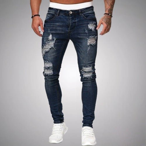 Herre Slidte Skinny Fit Urban Streetwear Denim Jeans