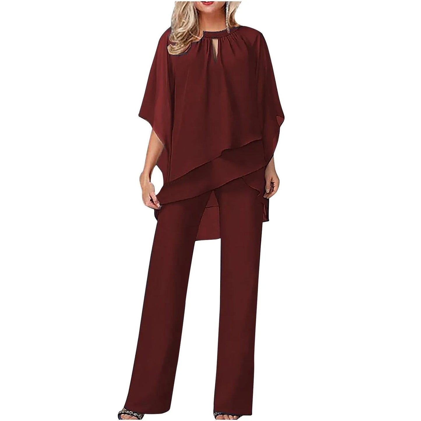 Sophia | Damen festlicher Chiffon-Hosenanzug