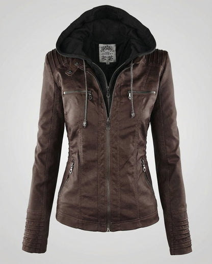 Übergangsjacke Damen mit Kapuze und Klassischem Schnitt