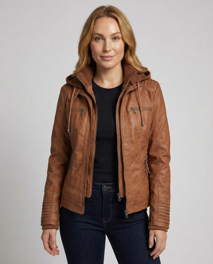 Übergangsjacke Damen mit Kapuze und Klassischem Schnitt