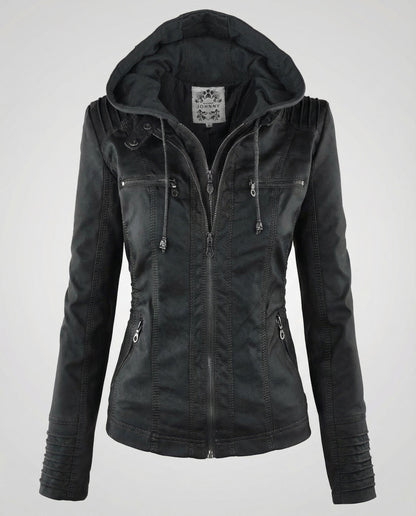 Übergangsjacke Damen mit Kapuze und Klassischem Schnitt