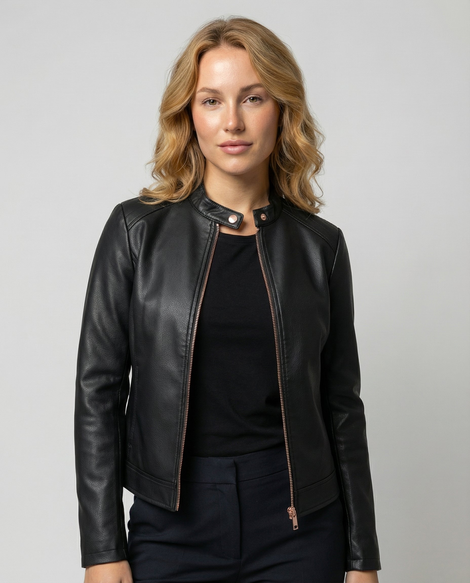 Übergangsjacke Damen mit Reißverschluss und Umlegekragen