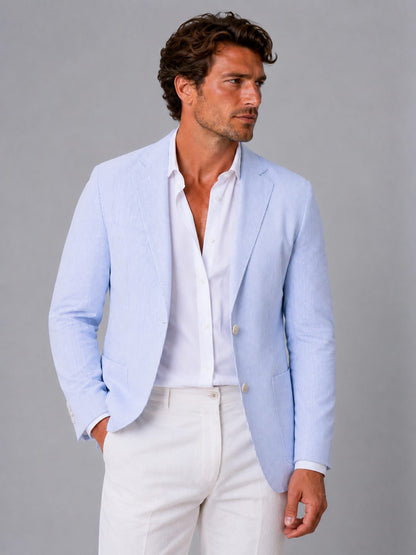 Striped Seersucker Blazer for Men
