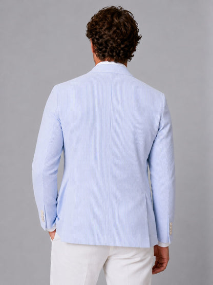 Striped Seersucker Blazer for Men