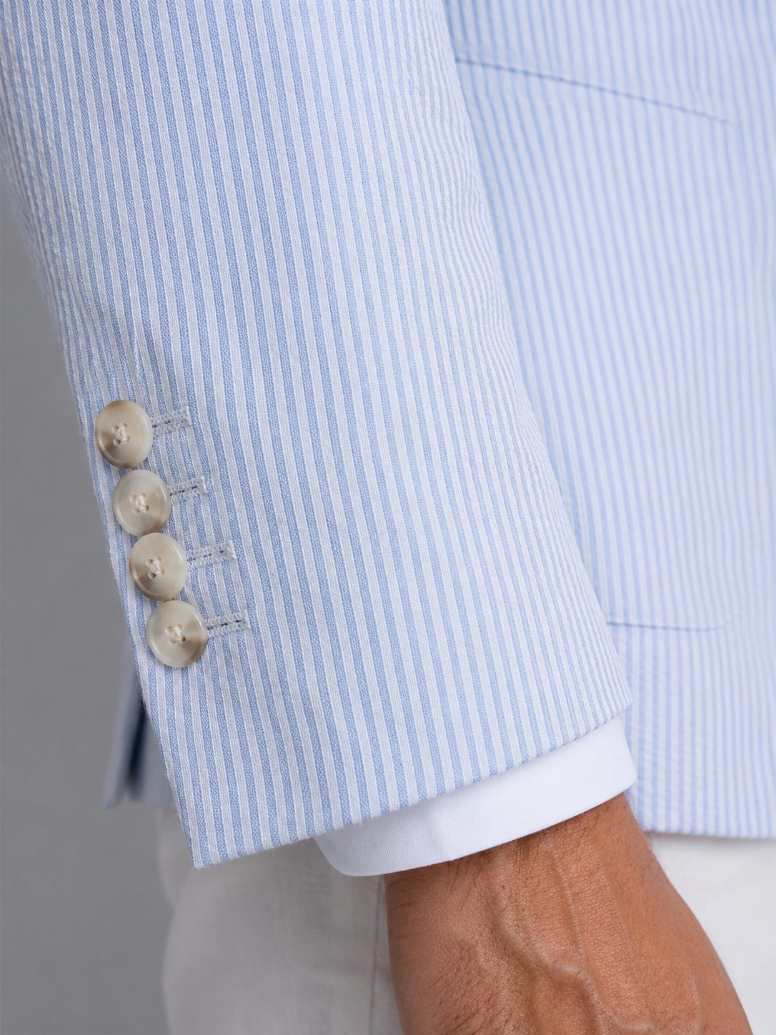 Striped Seersucker Blazer for Men