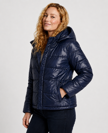 Damen Steppjacke mit Kapuze & Taschen | Fudus