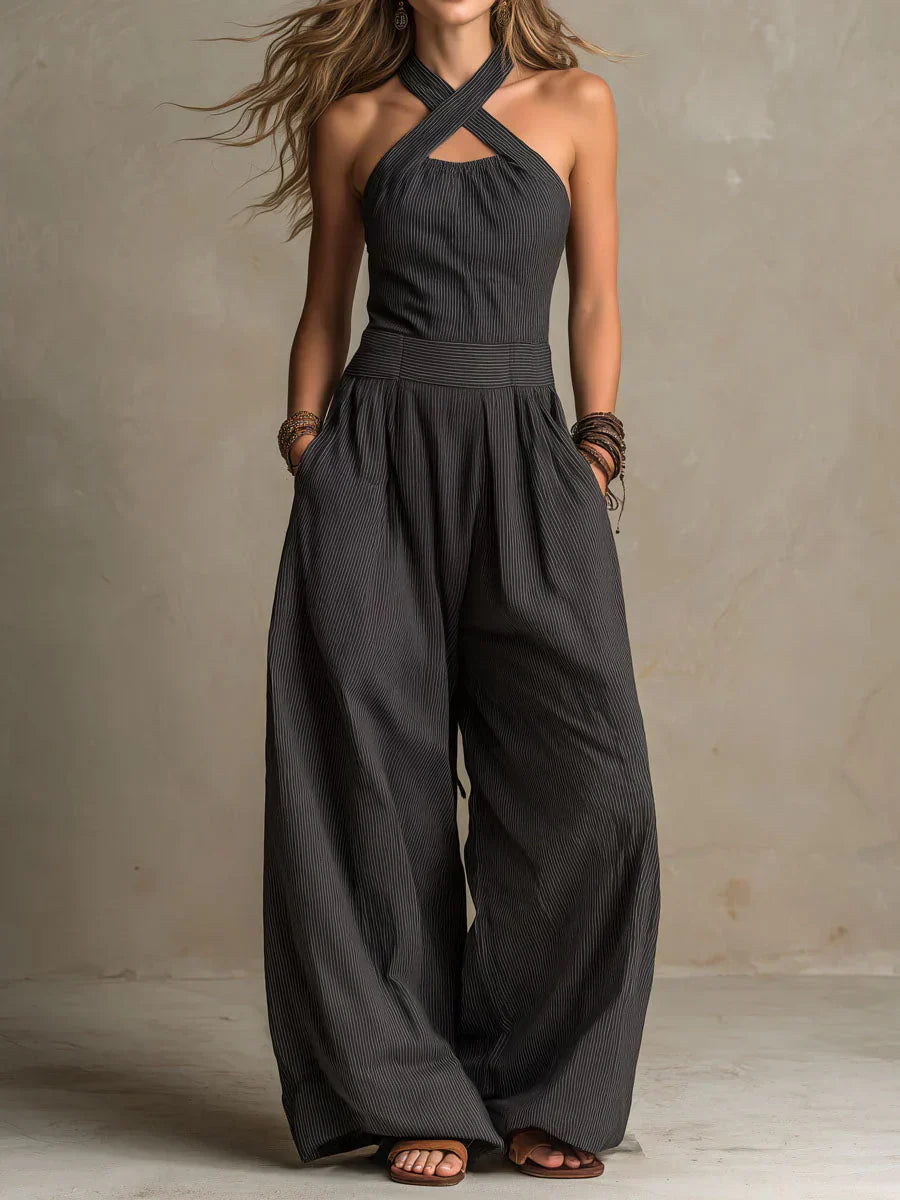 Victoria | Damen Komfortabler Wickel-Jumpsuit