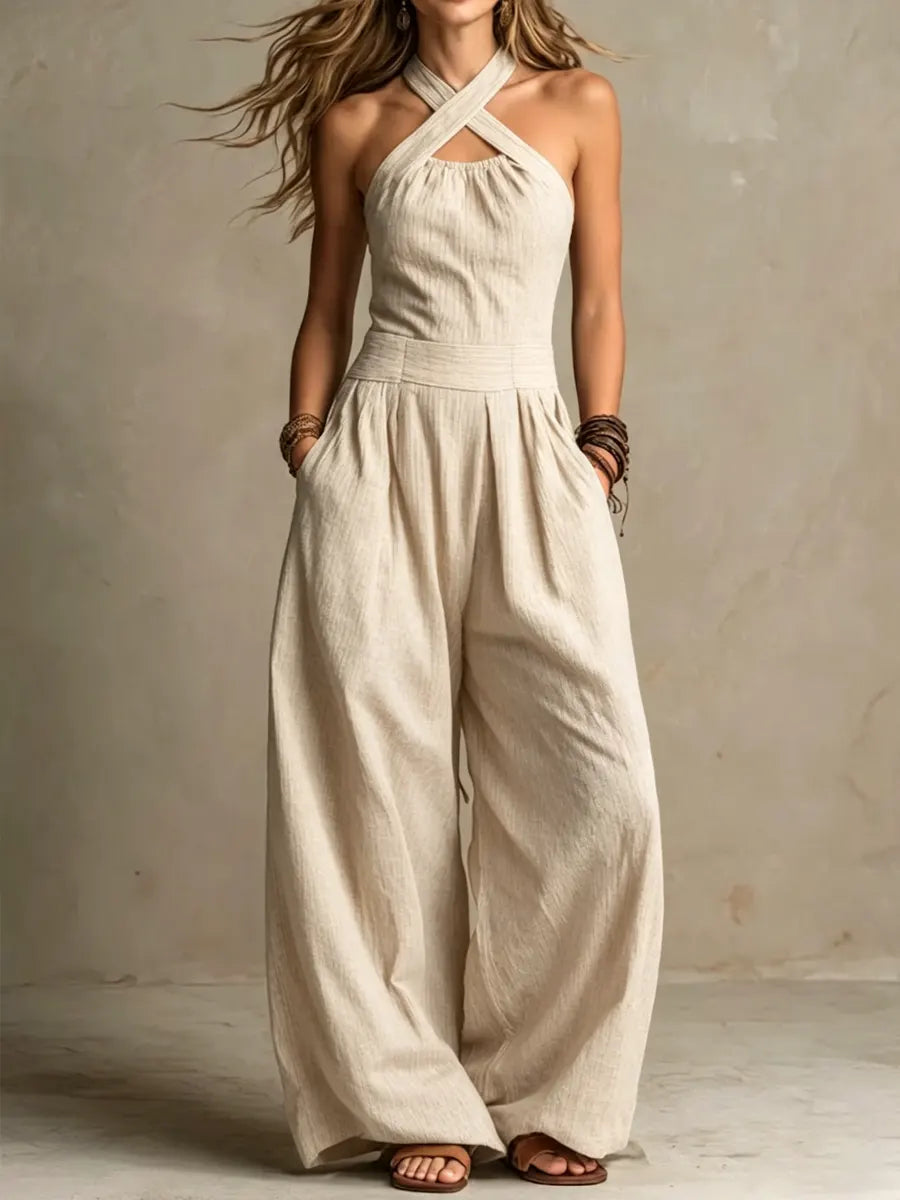 Victoria | Damen Komfortabler Wickel-Jumpsuit