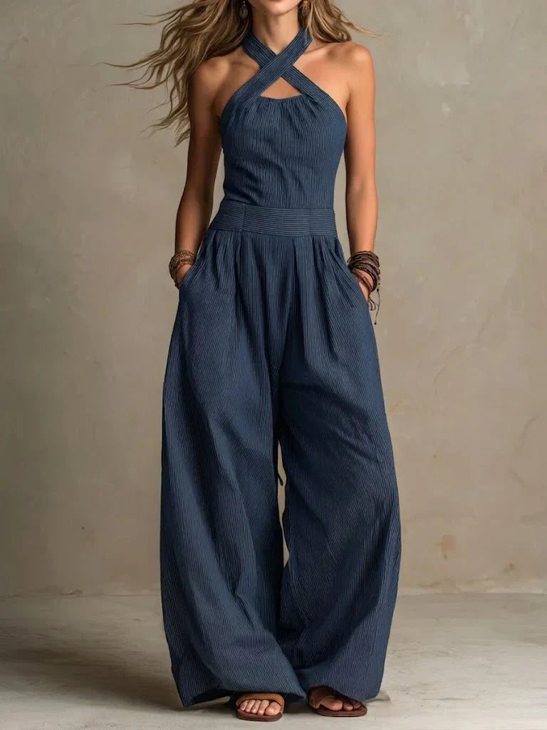Victoria | Damen Komfortabler Wickel-Jumpsuit