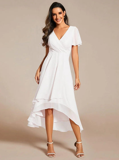 A-Line Midi Wedding Guest Dress | Chiffon