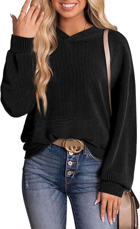 Women's Hoodie | Long Sleeve Ribbed Knit