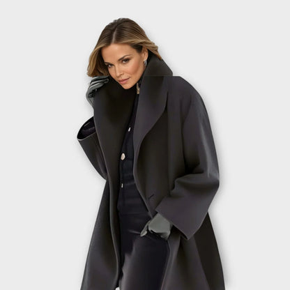 Women's Windbreaker Coat | Belted Lapel Long Sleeve