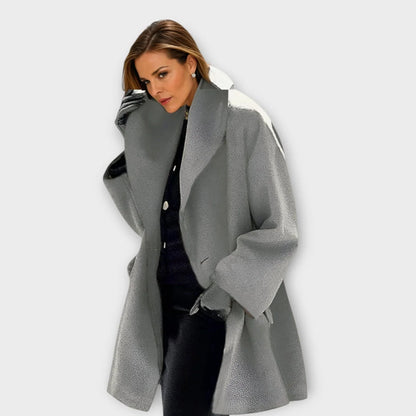 Women's Windbreaker Coat | Belted Lapel Long Sleeve