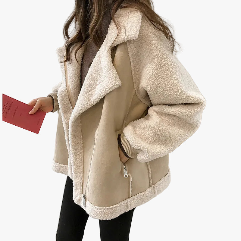 Ella | Women's Autumn Jacket in Plush Shearling-Pile