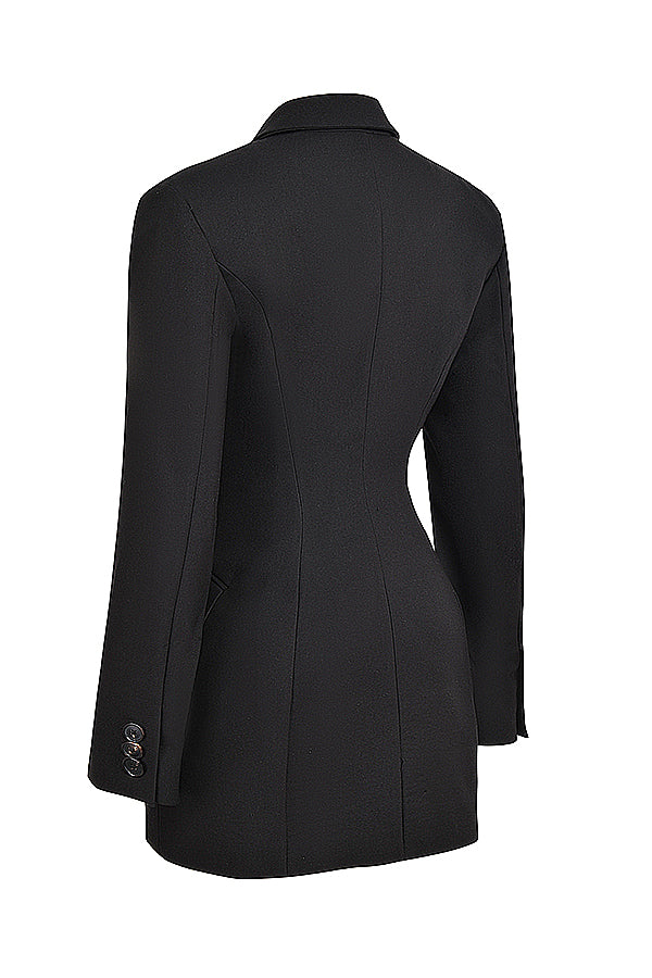Women's Black Mini Blazer Dress with Tailored Fit