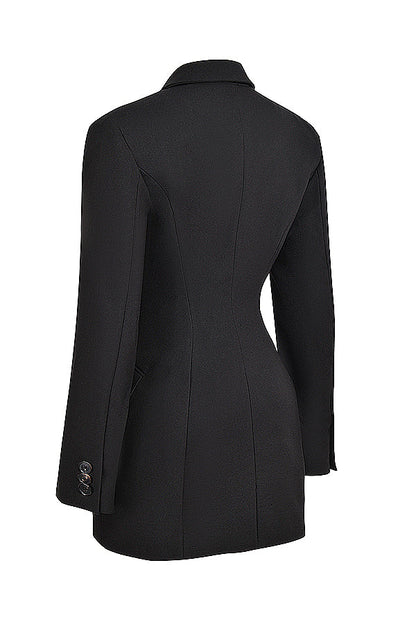 Women's Black Mini Blazer Dress with Tailored Fit