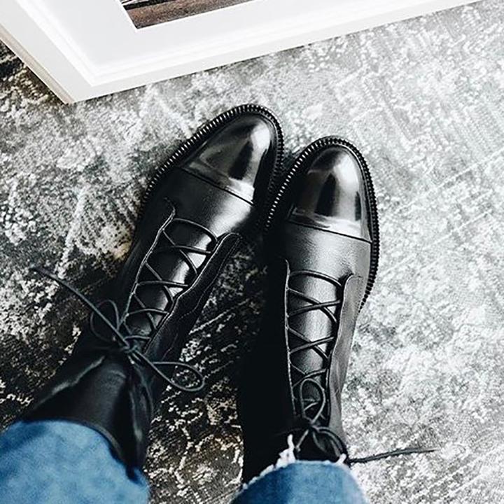 Millie | Women's Brown Lace-Up Ankle Boots