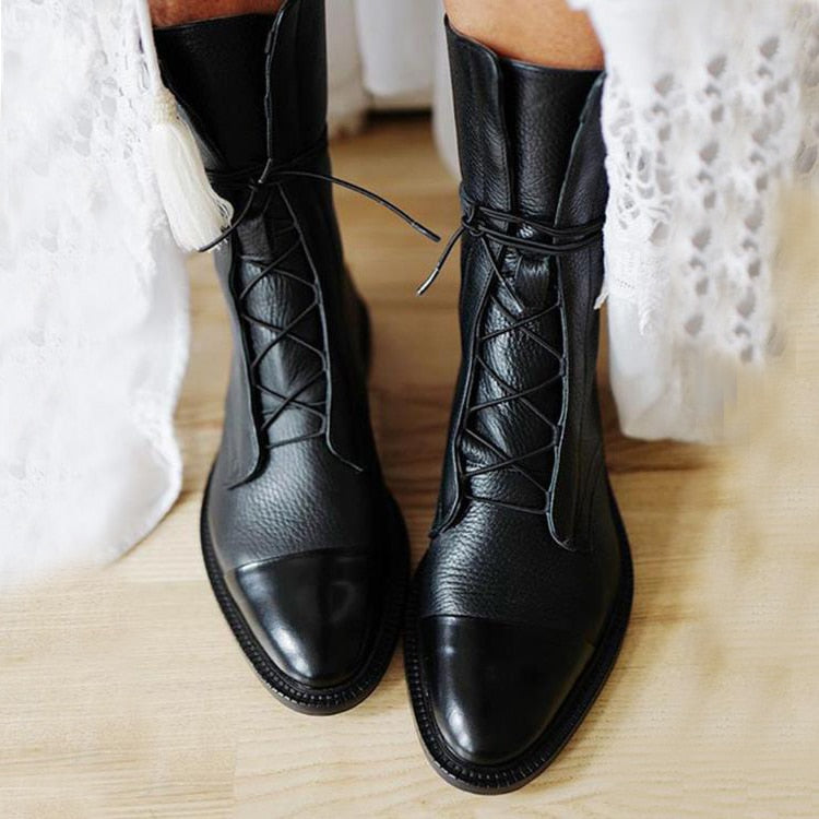 Millie | Women's Brown Lace-Up Ankle Boots