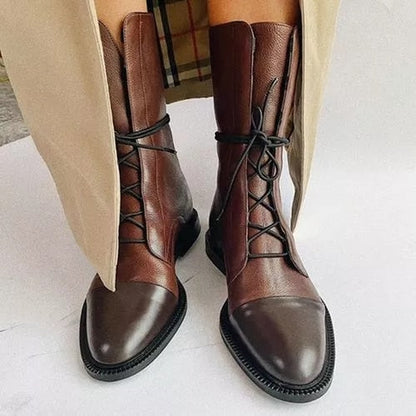 Millie | Women's Brown Lace-Up Ankle Boots