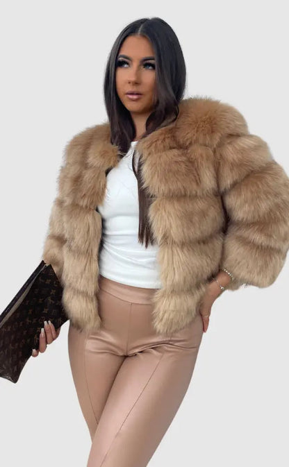 Women's Bubble Faux Fur Coat – Fluffy Statement Fur Coat