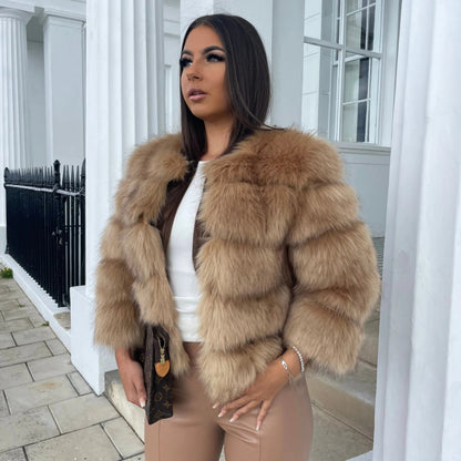 Women's Bubble Faux Fur Coat – Fluffy Statement Fur Coat