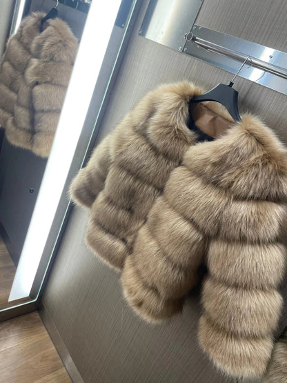 Women's Bubble Faux Fur Coat – Fluffy Statement Fur Coat