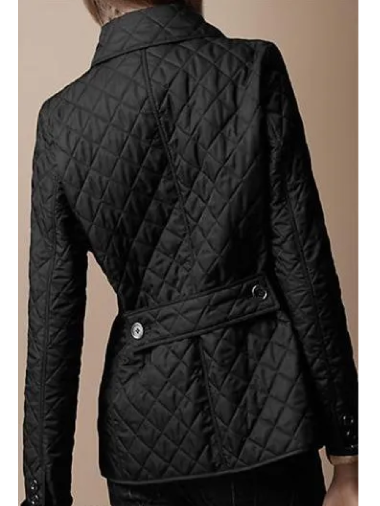 Women's Casual Quilted Jacket with Turned-Down Collar