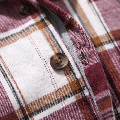 Women's Check Hooded Coat – Single-Breasted Plaid Winter Coat