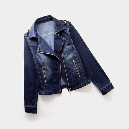 Women's Button-Closure Denim Jacket with Pockets