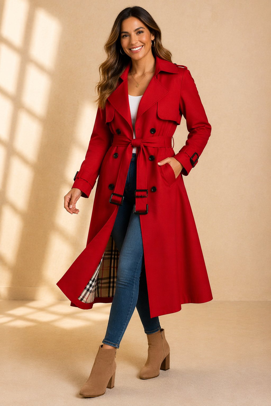 Eliza | Women's Double-Breasted Trenchcoat with Belt