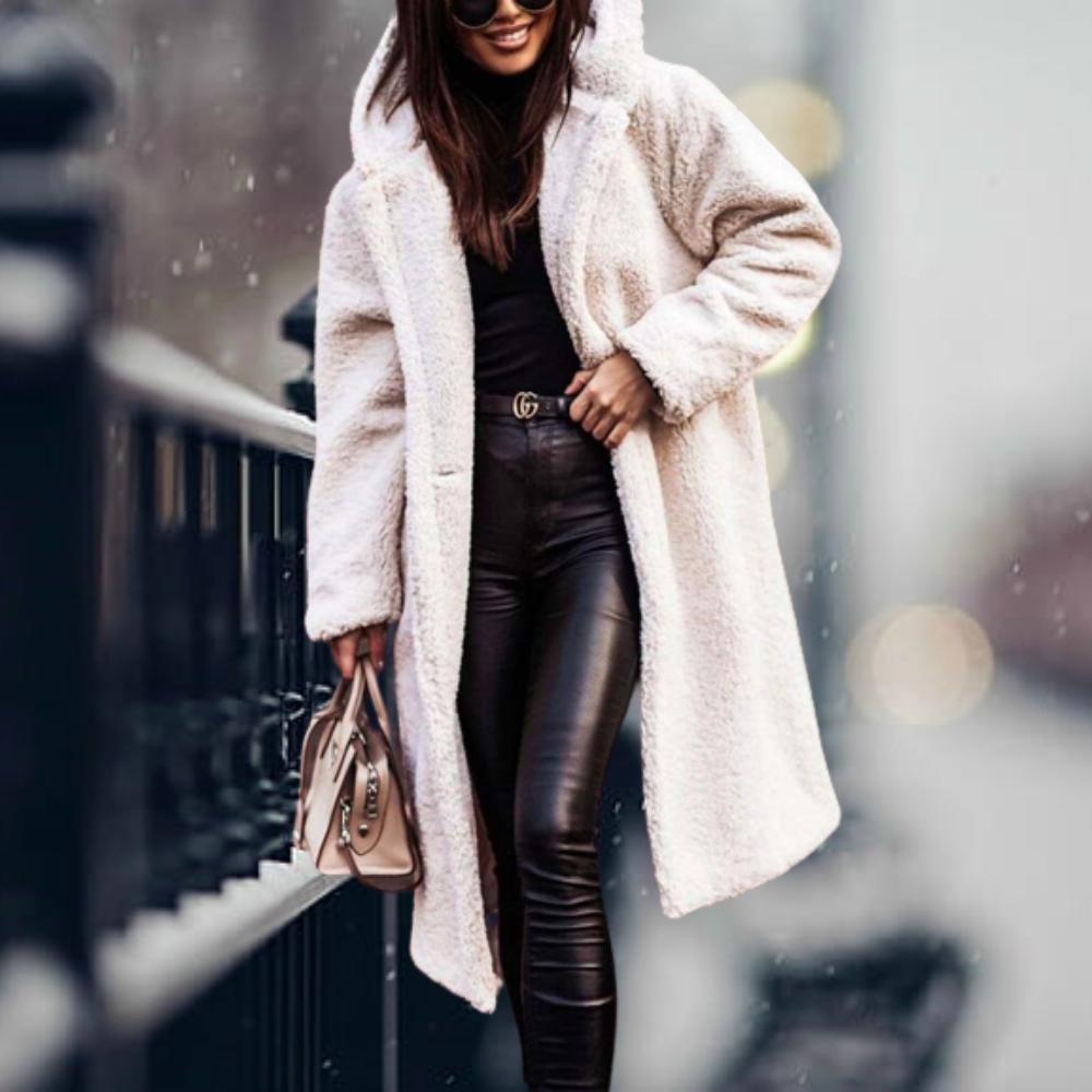 Charlotte | Women's Jacket with Elegant Faux Fur Hood