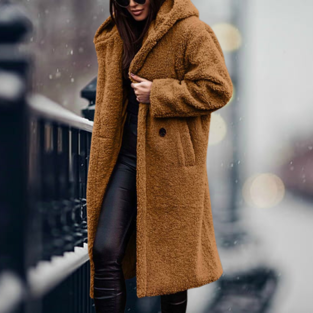 Charlotte | Women's Jacket with Elegant Faux Fur Hood