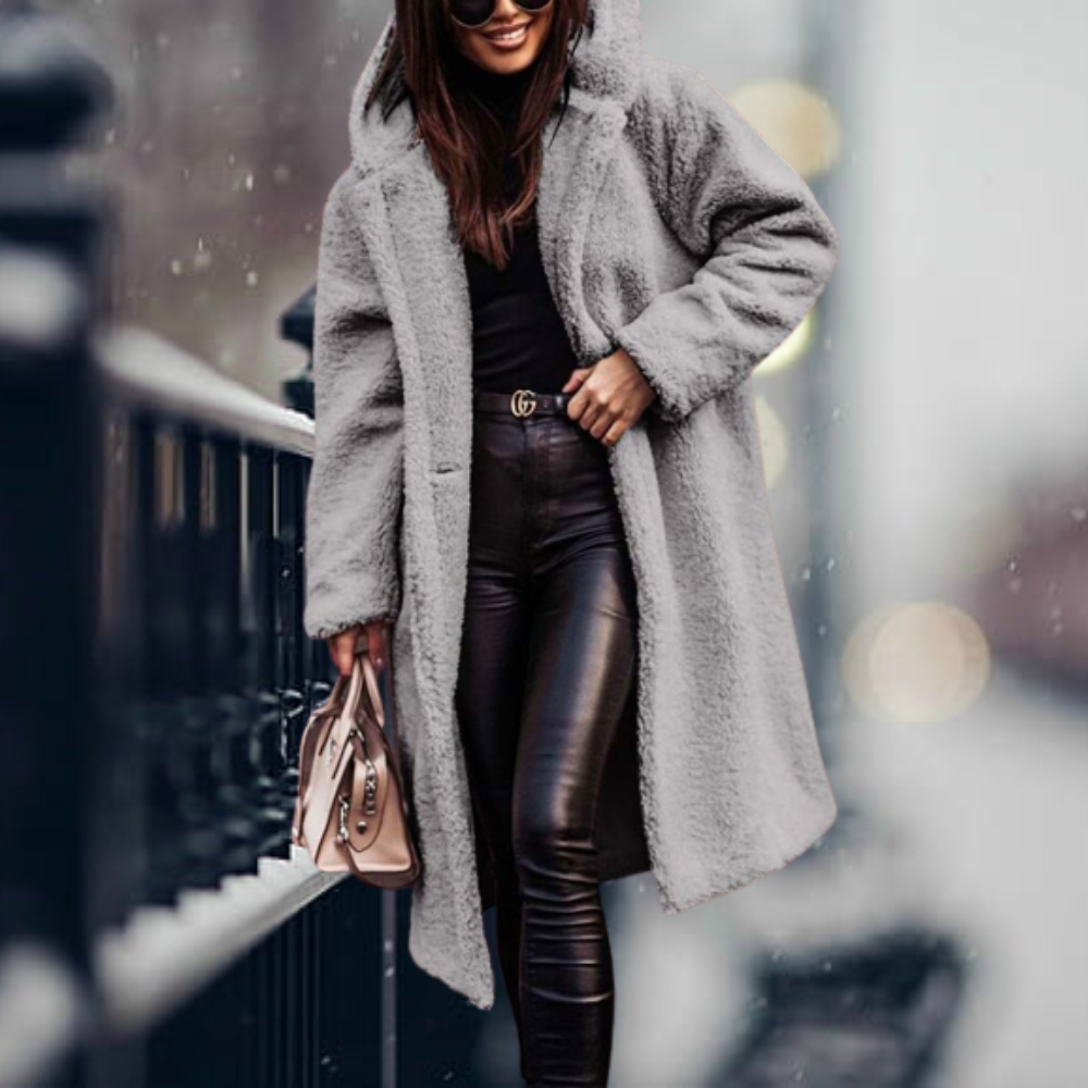 Charlotte | Women's Jacket with Elegant Faux Fur Hood