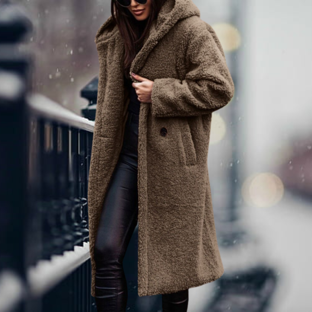 Charlotte | Women's Jacket with Elegant Faux Fur Hood