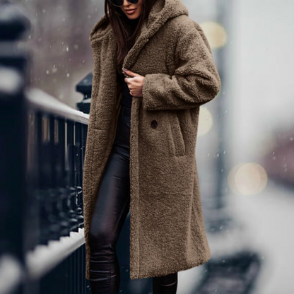 Charlotte | Women's Jacket with Elegant Faux Fur Hood