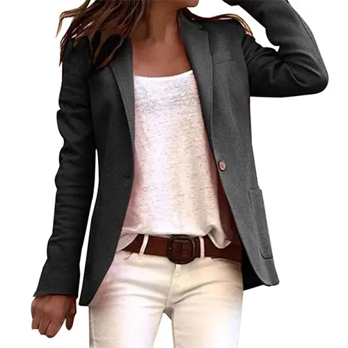 Women's Casual Work Blazer - Kendra Long Sleeve Jacket