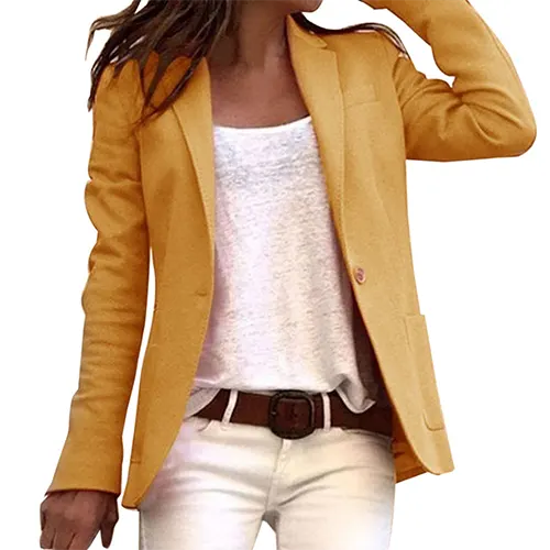 Women's Casual Work Blazer - Kendra Long Sleeve Jacket