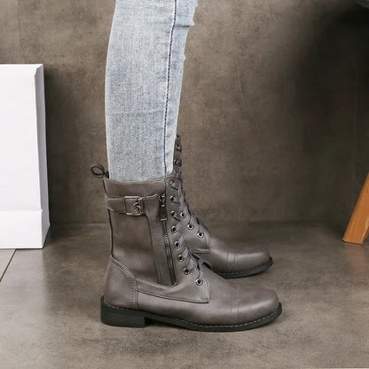Grace | Women's Leather Ankle Boots Lace-Up