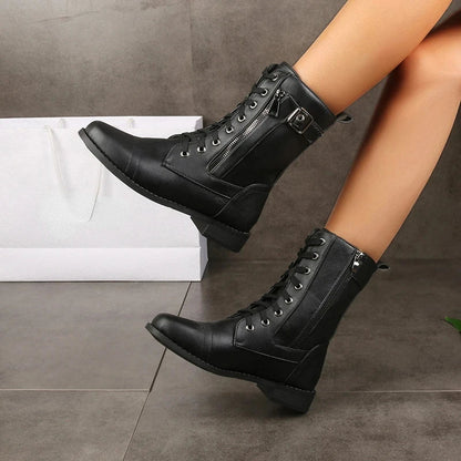 Grace | Women's Leather Ankle Boots Lace-Up