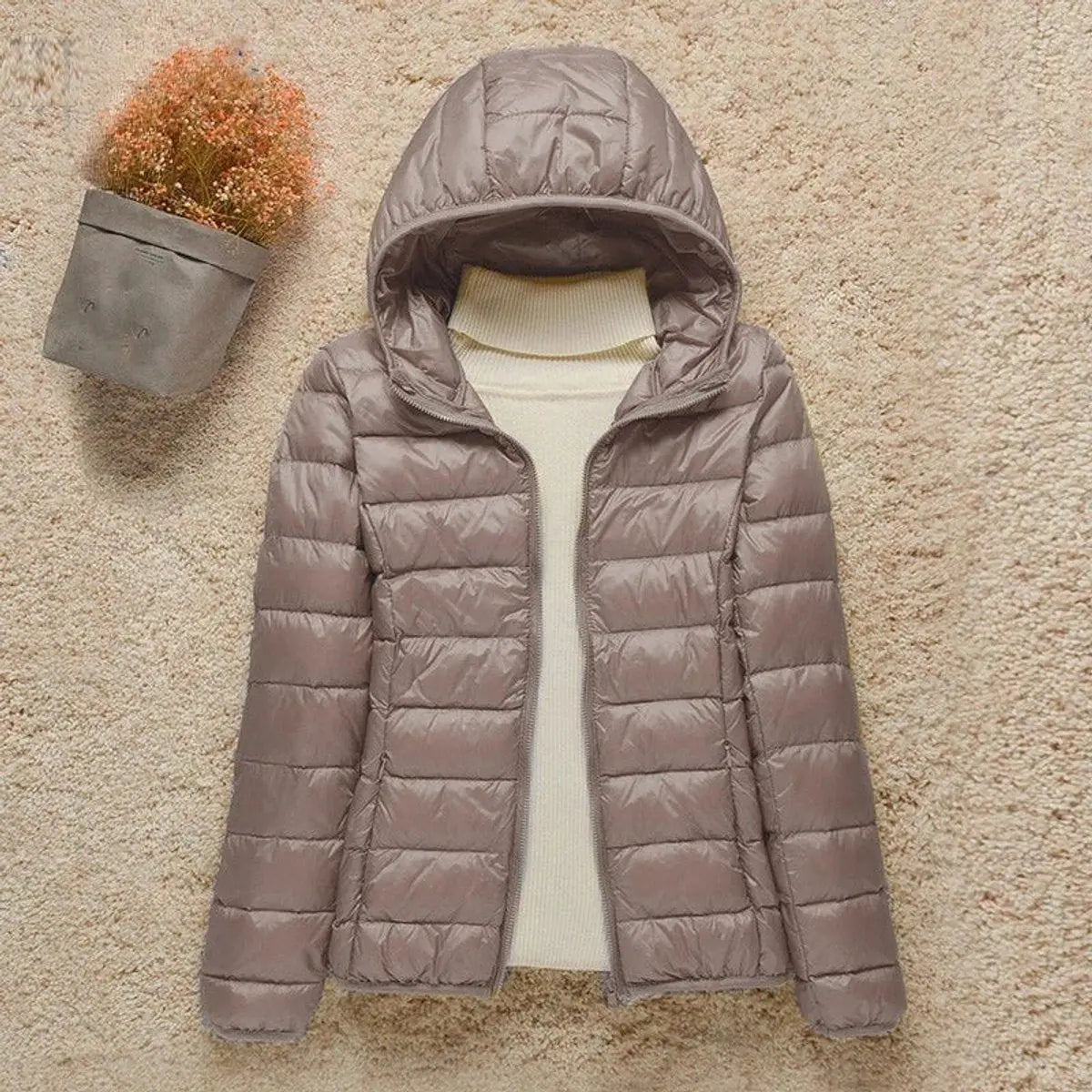 Amelia | Women's Lightweight Hooded Quilted Jacket Packable Down Puffer