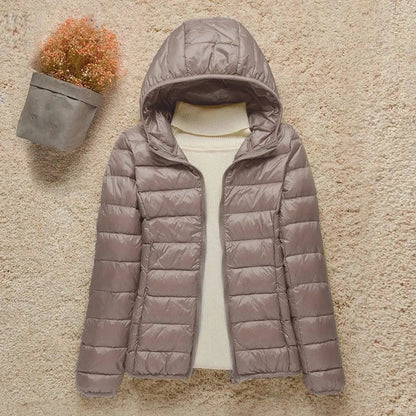 Amelia | Women's Lightweight Hooded Quilted Jacket Packable Down Puffer