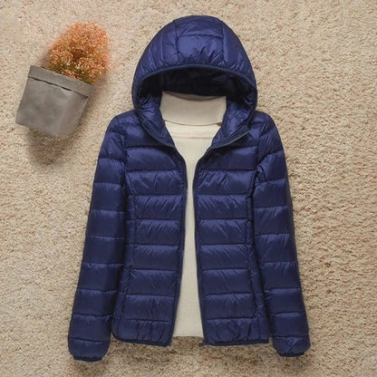 Amelia | Women's Lightweight Hooded Quilted Jacket Packable Down Puffer