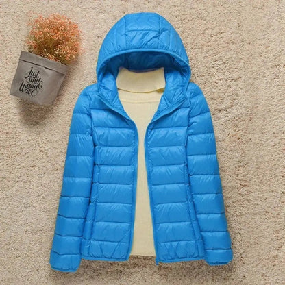 Amelia | Women's Lightweight Hooded Quilted Jacket Packable Down Puffer