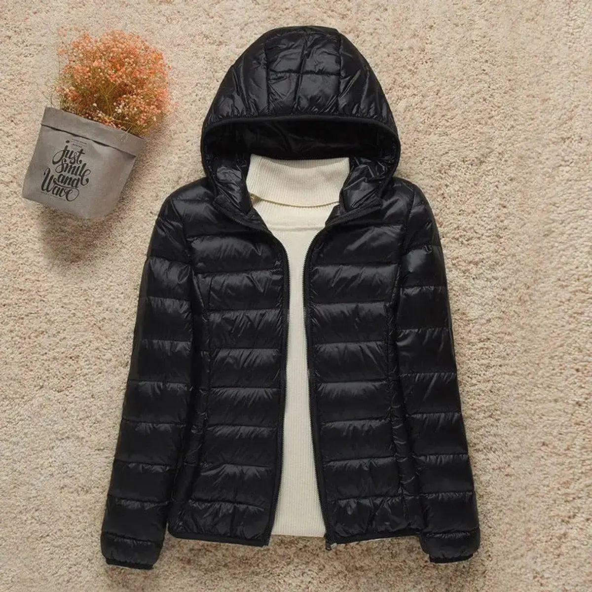 Amelia | Women's Lightweight Hooded Quilted Jacket Packable Down Puffer